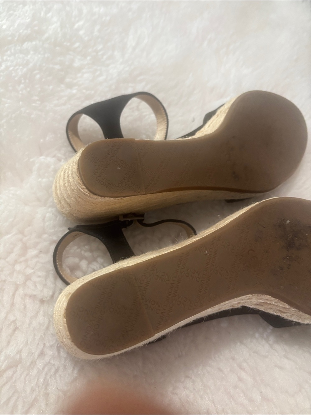 Vionic Black Espadrille Wedge Sandals with Perforated Toe - Picture 10 of 11